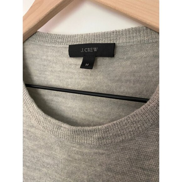 J. Crew Merino Merino Wool Asymmetrical Zip Sweater Grey Women's Size Medium - Picture 4 of 6